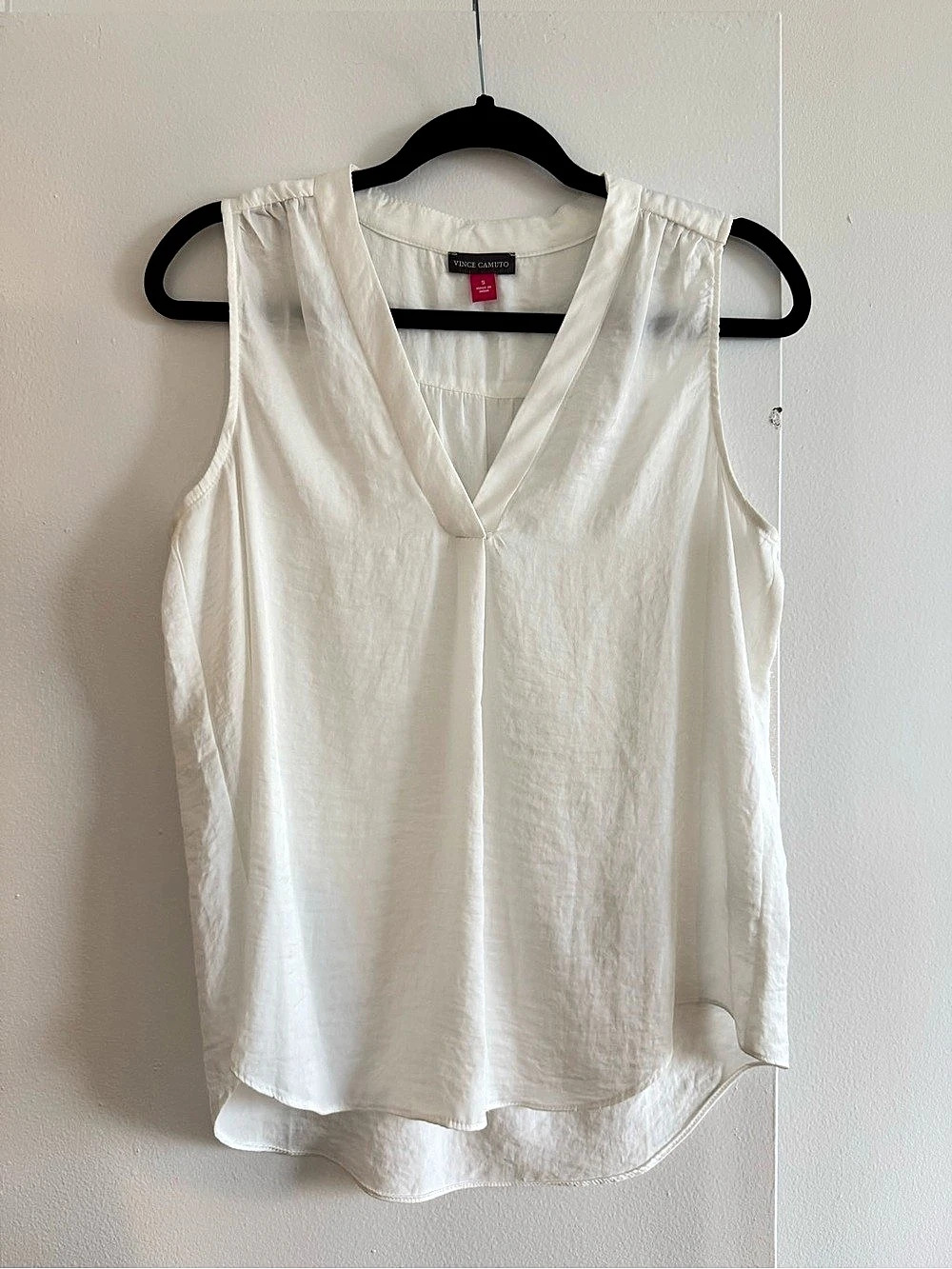 Vince Camuto - Sleeveless, Cotton, White Blouse; Size Small
